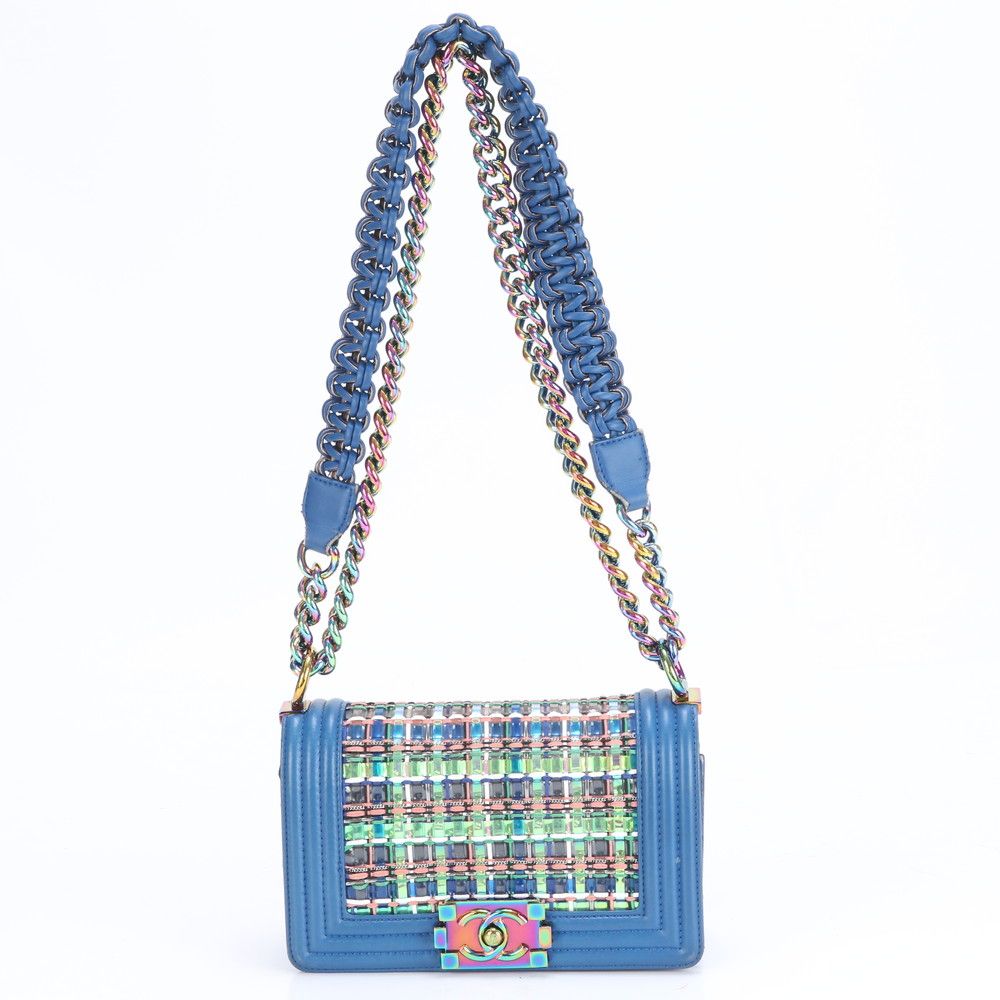 ■極美品 シャネルボーイシャネル ツイードショルダーバッグ レザー