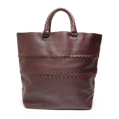 ボッテガヴェネタ BOTTEGAVENETA イントレチャート レザー ハンドバッグ【中古】