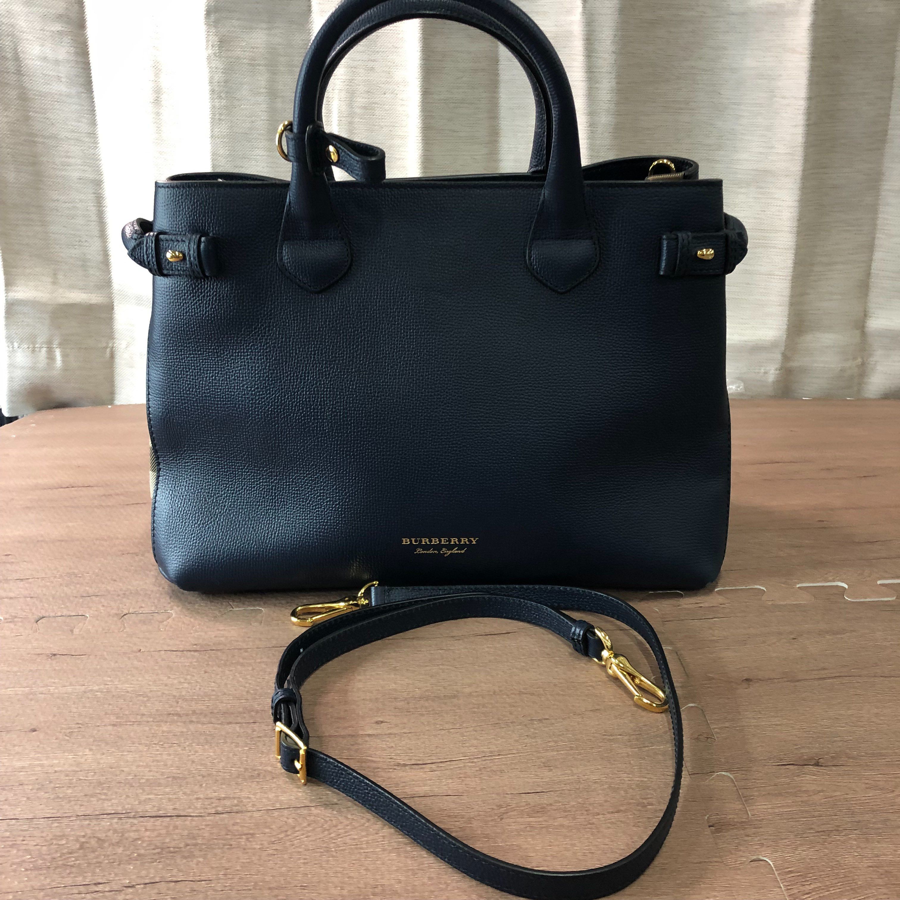 Burberry Banner Leather 2Way Bag "Plaid/Black"