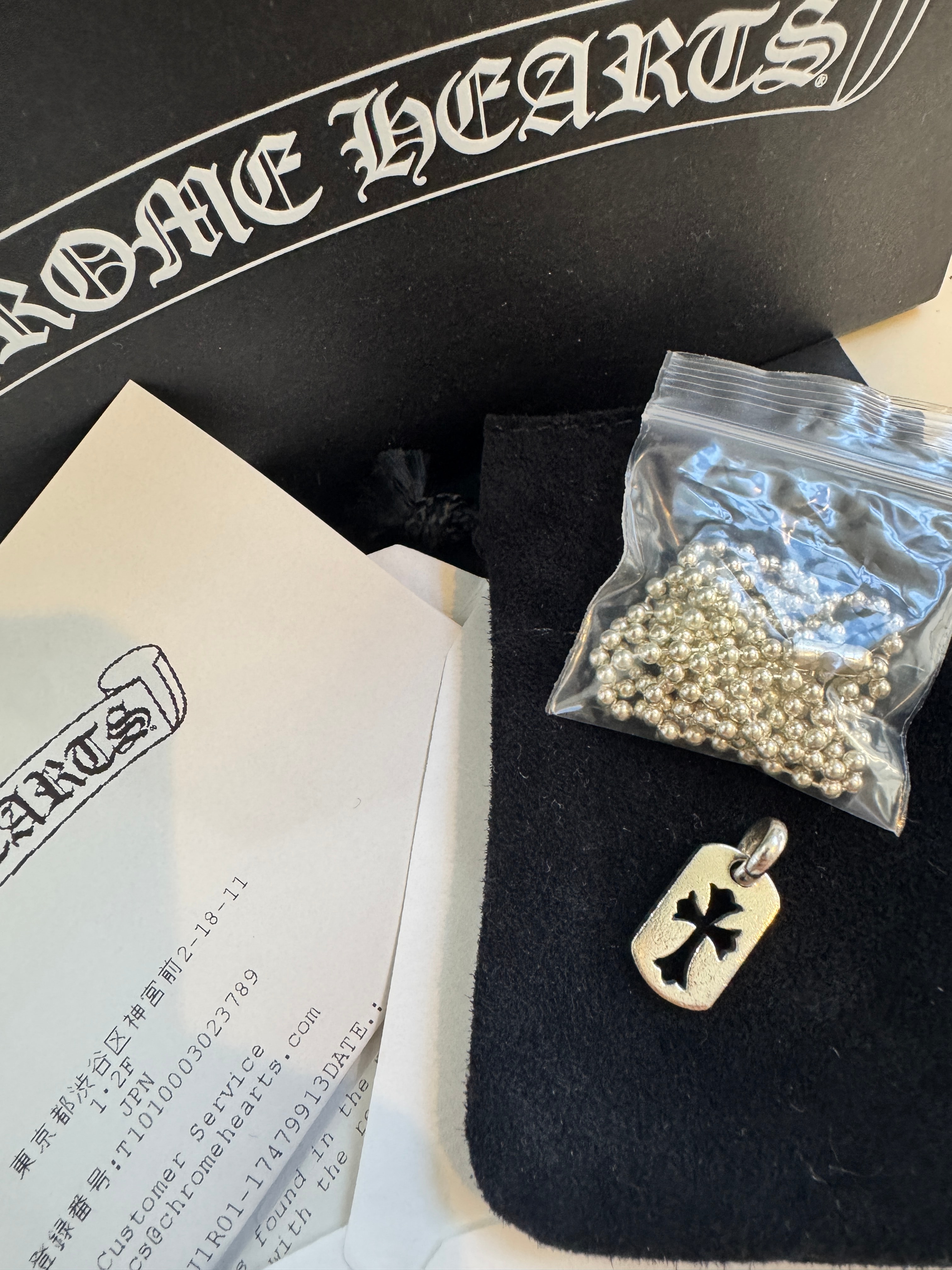 Chrome Hearts Tiny Cutout Cross Dog Tag Charm "Silver"
