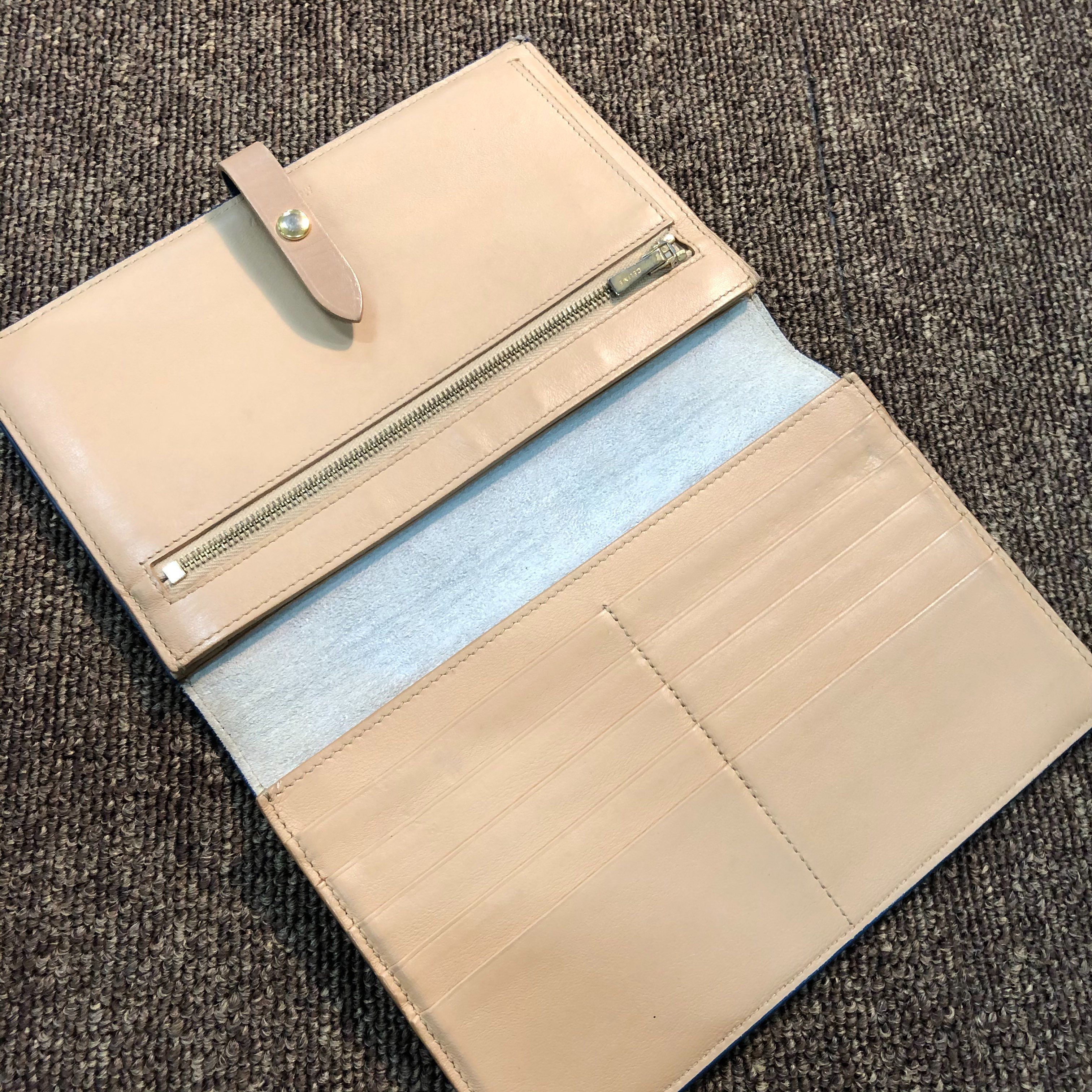 CELINE Large Strap Wallet "Navy" 