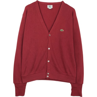 古着 80~90年代 ラコステ LACOSTE IZOD アクリルニットカーディガン USA製 メンズM相当 ヴィンテージ/eaa639612