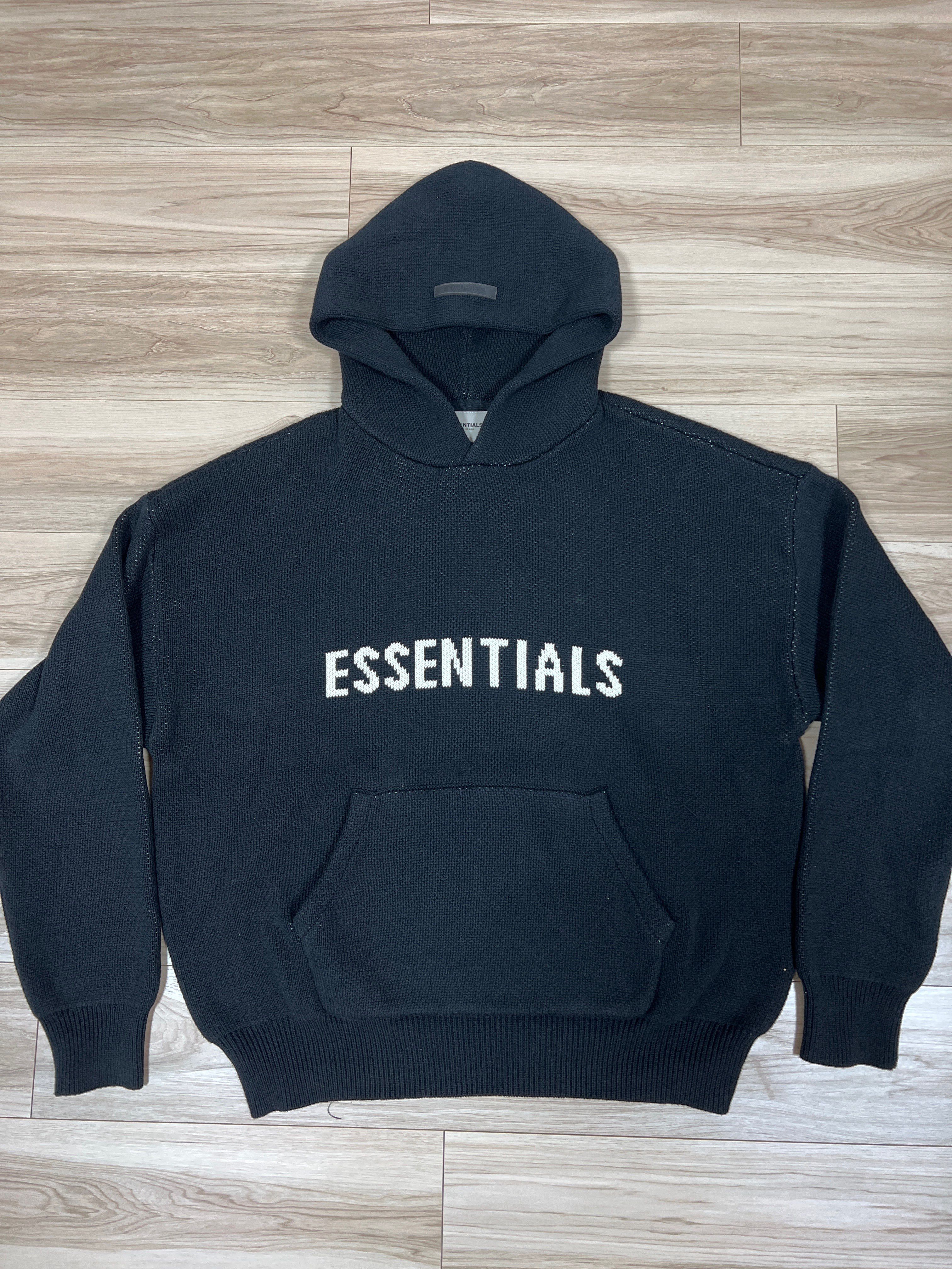FEAR OF GOD ESSENTIALS Knit Hoodie "Black"