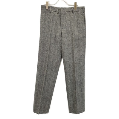 サンローランパリ 460705 Y038R グレー ウール センタープレス ヘリンボーン テーパードスラックス 44