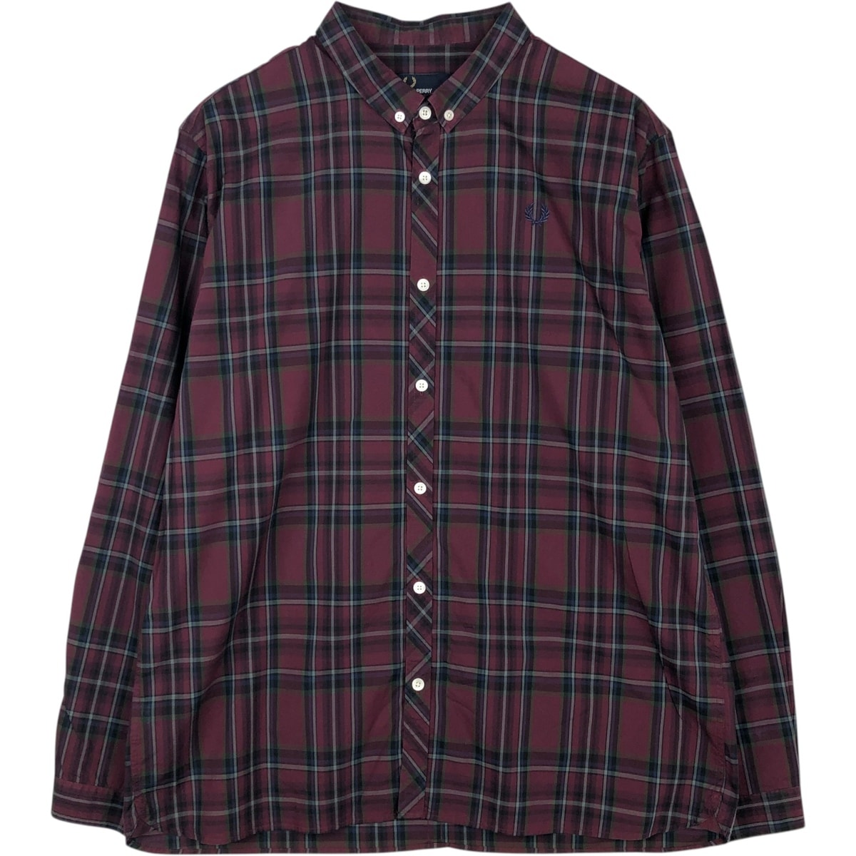 古着 フレッドペリー FRED PERRY Slim Fit 長袖 ボタンダウンチェックシャツ メンズXL相当/eaa632599