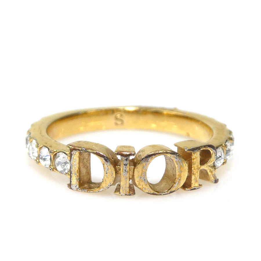 クリスチャンディオール Christian Dior リング・指輪 メタル/ラインストーン ゴールド レディース 10.5号【中古】 e60890