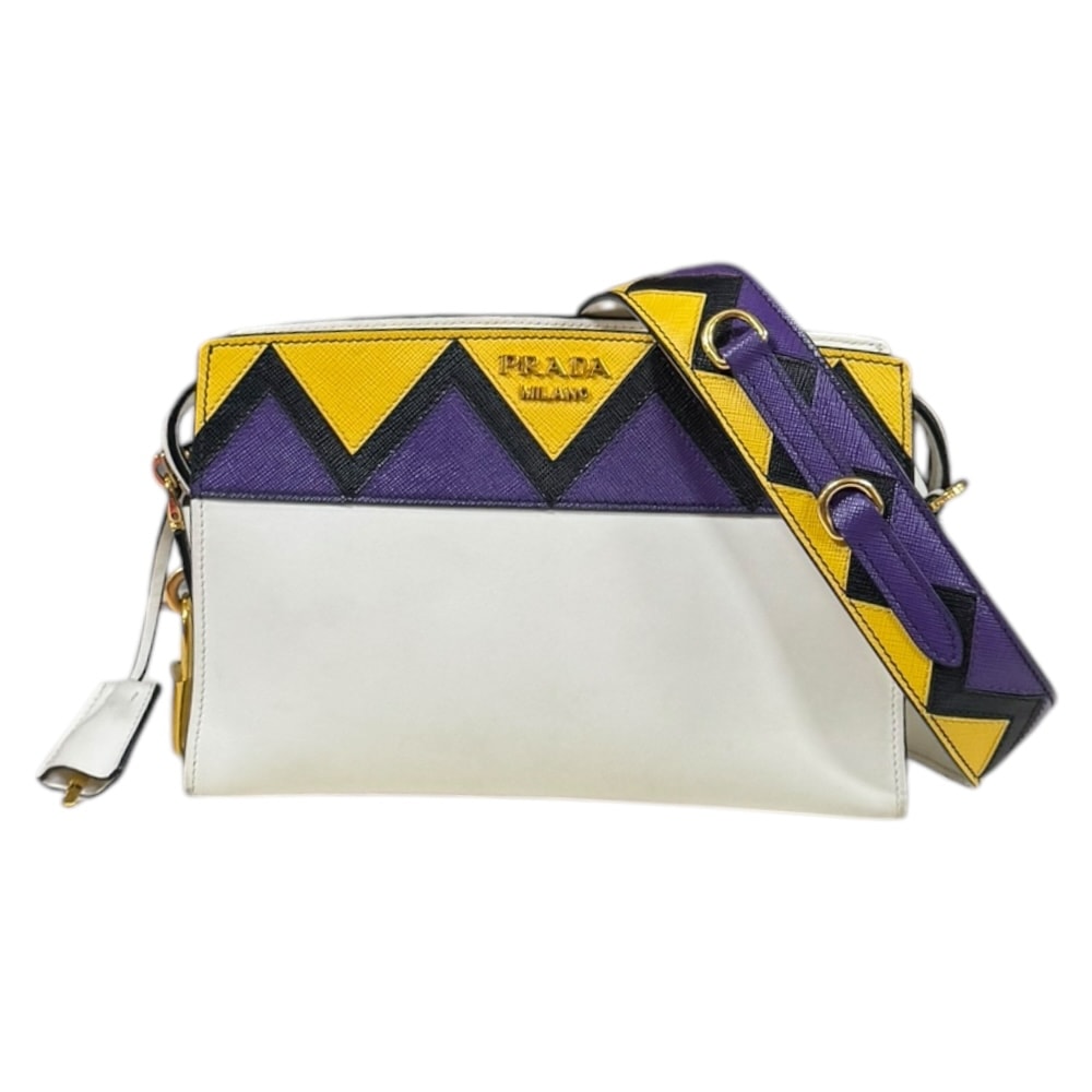 プラダ ショルダーバッグ レザー 1BH049 ホワイト レディース PRADA 中古