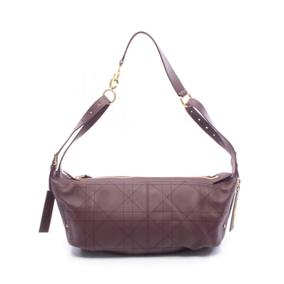 ディオール Dior D-Journey ミディアム ショルダーバッグ バッグ レザー レディース ボルドー系 【中古】