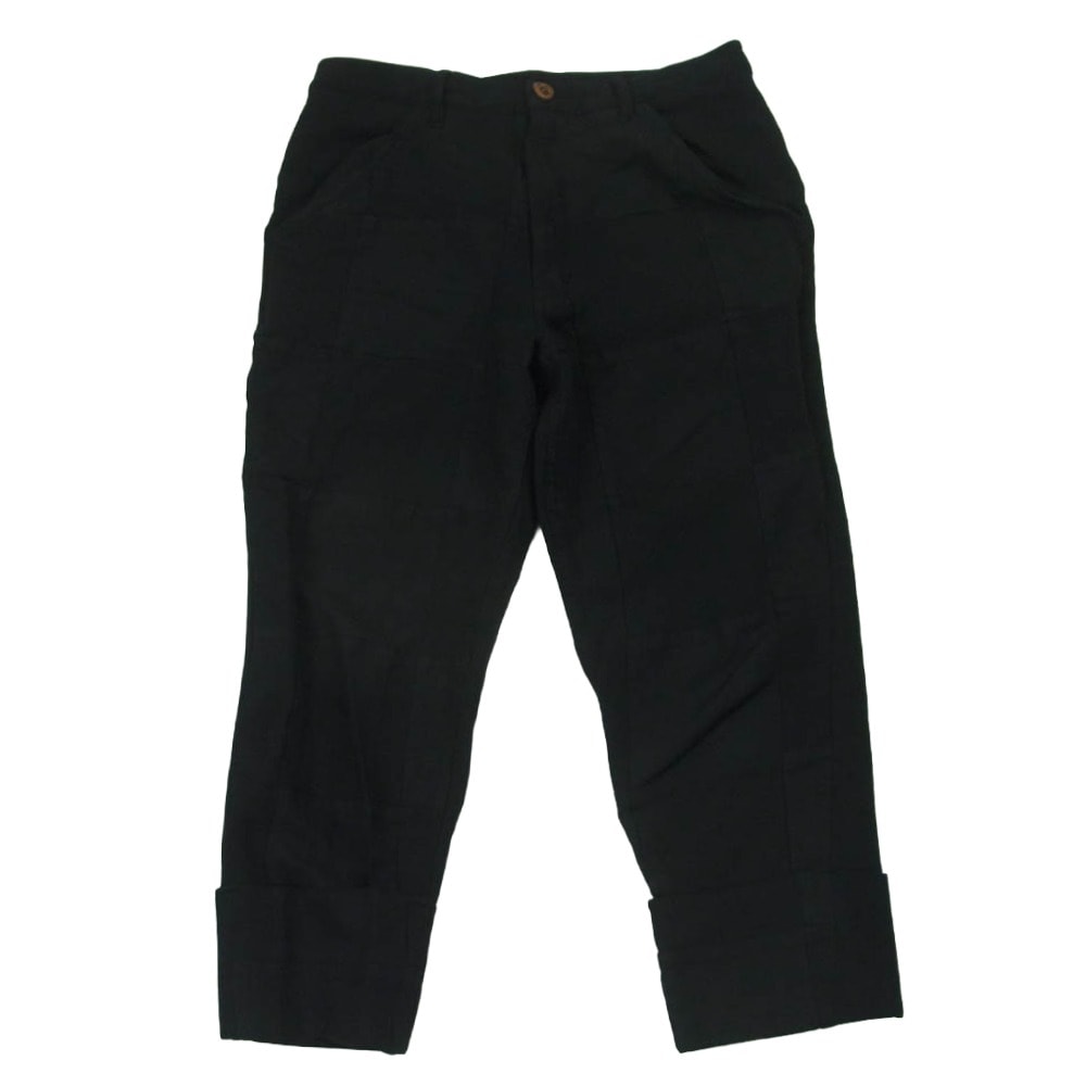 COMME des GARCONS HOMME PLUS コムデギャルソンオムプリュス AD2011 PI-P021 エステル製品加工 裾ダブル パッチワーク パンツ ブラック系 XS【中古】