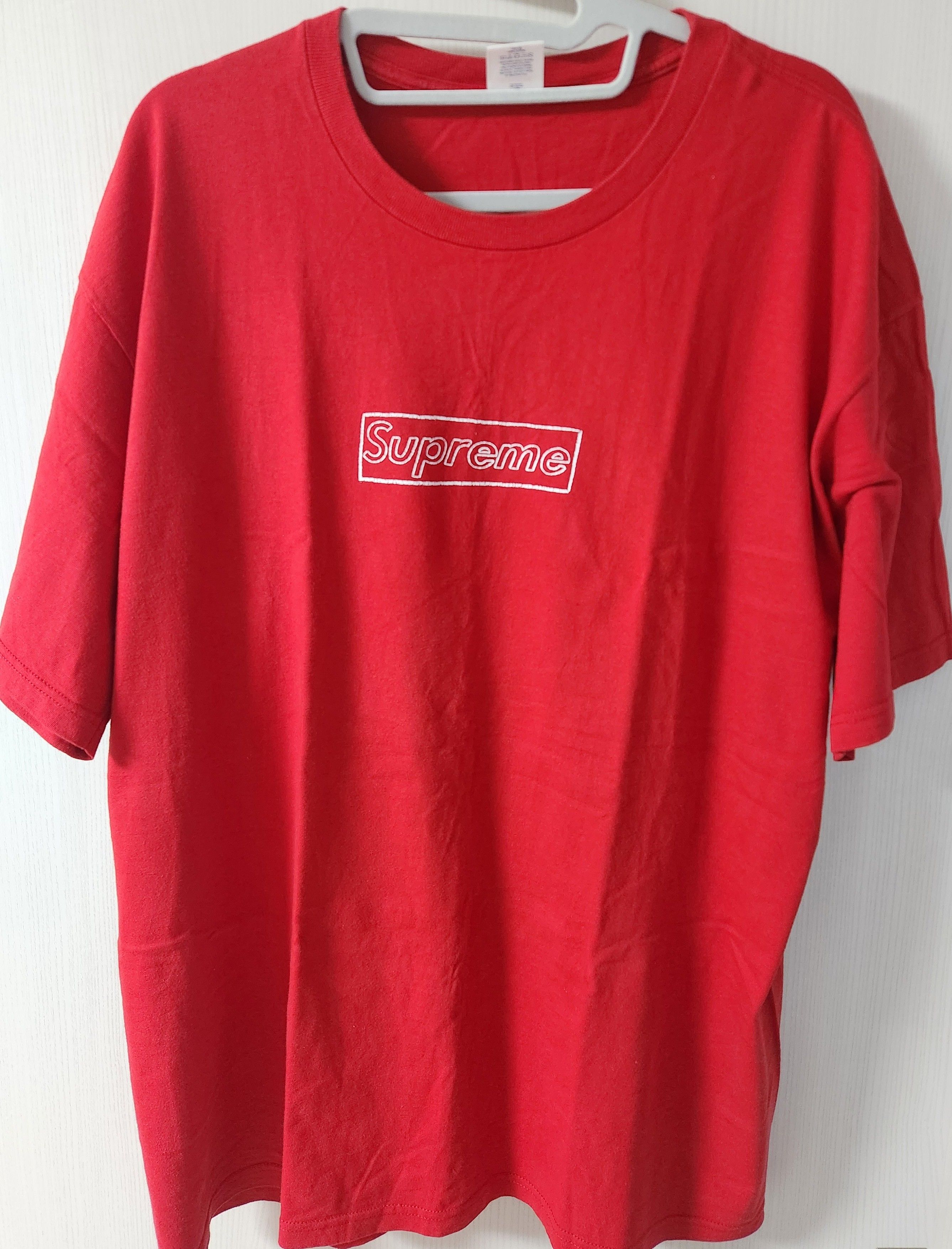 Supreme KAWS Chalk Logo Tee "Red"