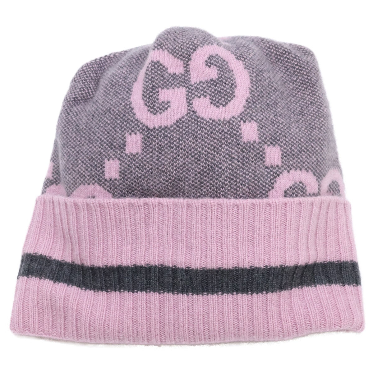グッチ 【即決/国内正規】676827 3G344 GGロゴ カシミヤ ニット帽 M 57 21cm