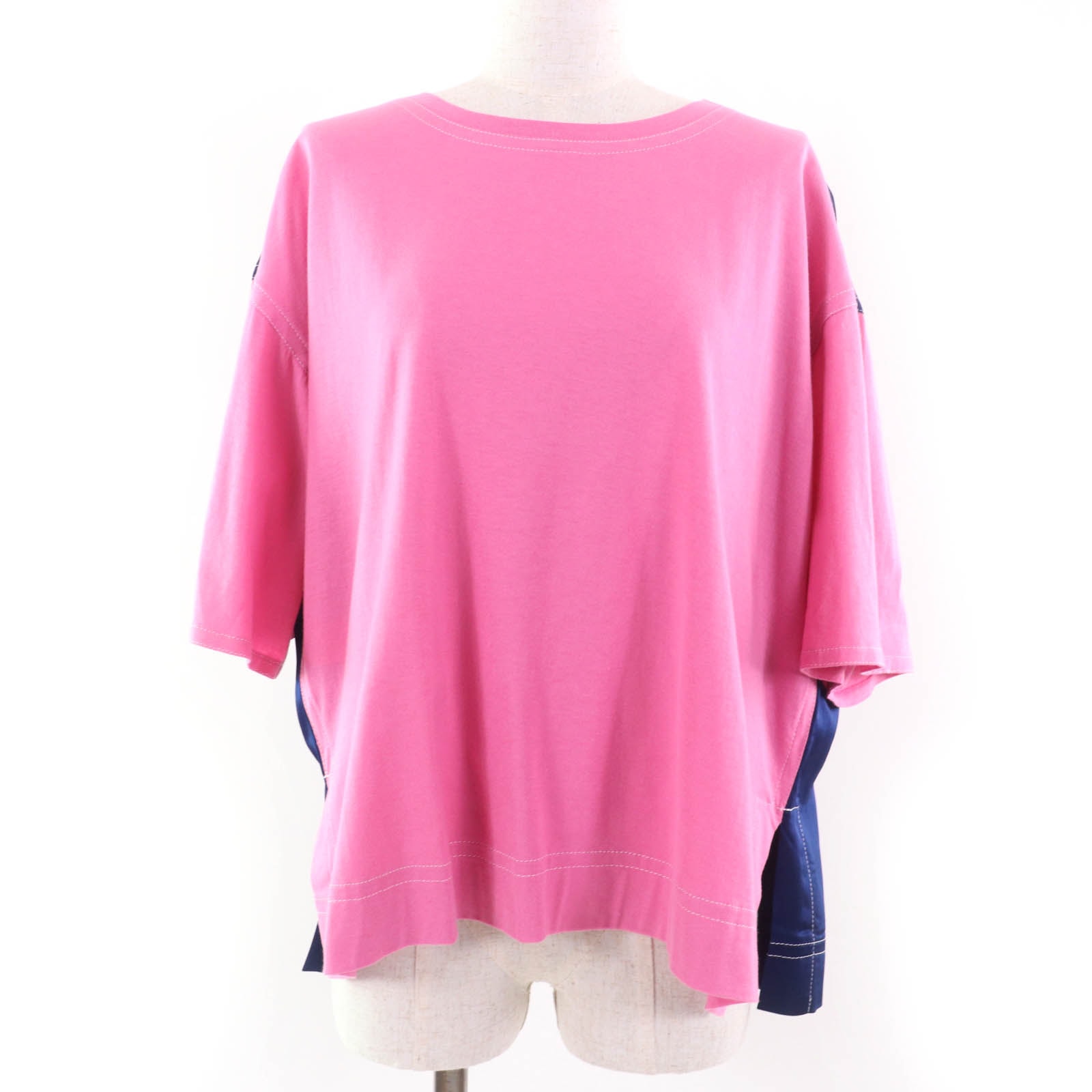 未使用品 マルニ 半袖Tシャツ ピンク ネイビー レディース 42