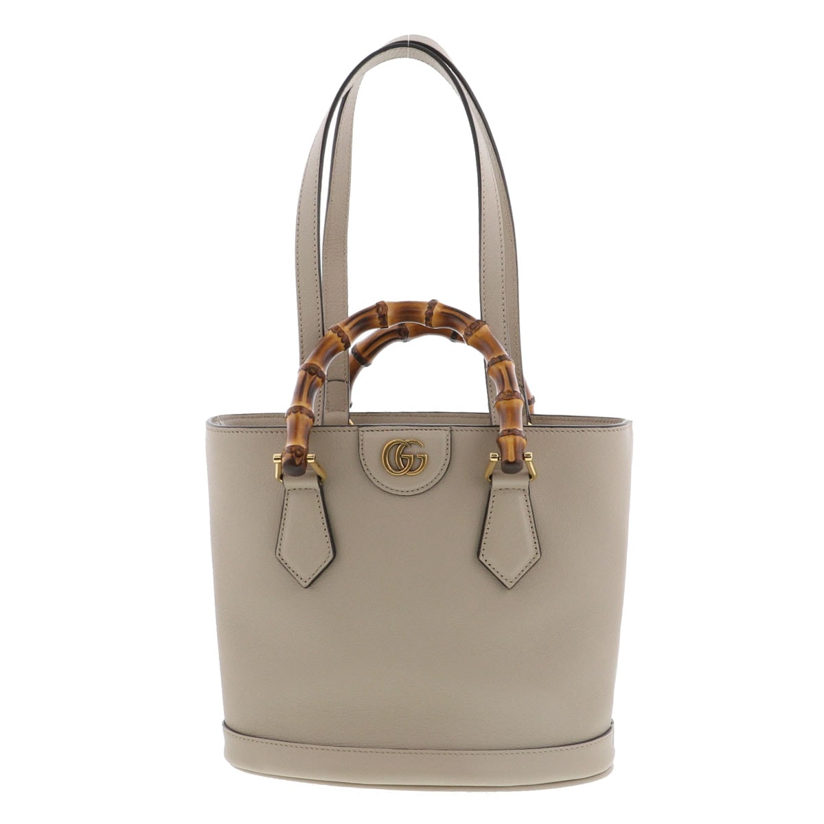 【値下げ】 GUCCI グッチ ダイアナ バンブー スモールトート トートバッグ 2WAY 750396 レザー バンブー グレー レディース【中古】