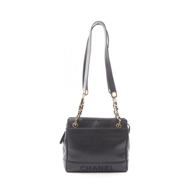 シャネル CHANEL ロゴ トートバッグ バッグ カーフ(牛革) レディース ブラック系 【中古】