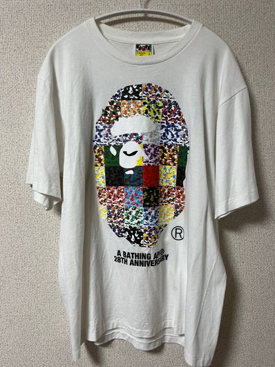 A BATHING APE 28TH ANNIVERSARY APE HEAD TEE "White"
