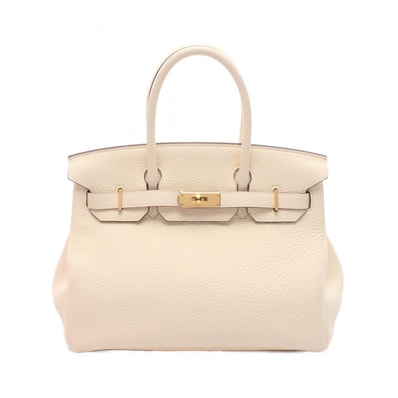エルメス HERMES バーキン30 ハンドバッグ バッグ レザー トリヨンクレマンス トリヨンクレマンス ナタ U刻印(2022年製造) レディース アイボリー系 【中古】