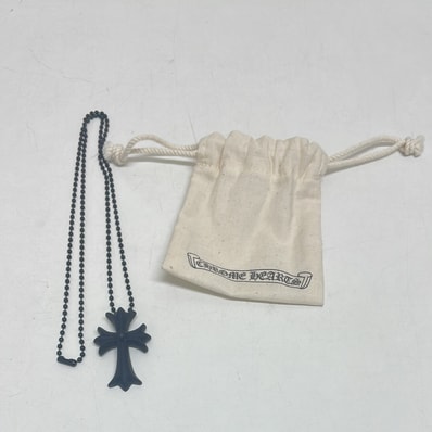 Chrome Hearts Rubber Small CH Cross Silicon Necklace "Black"