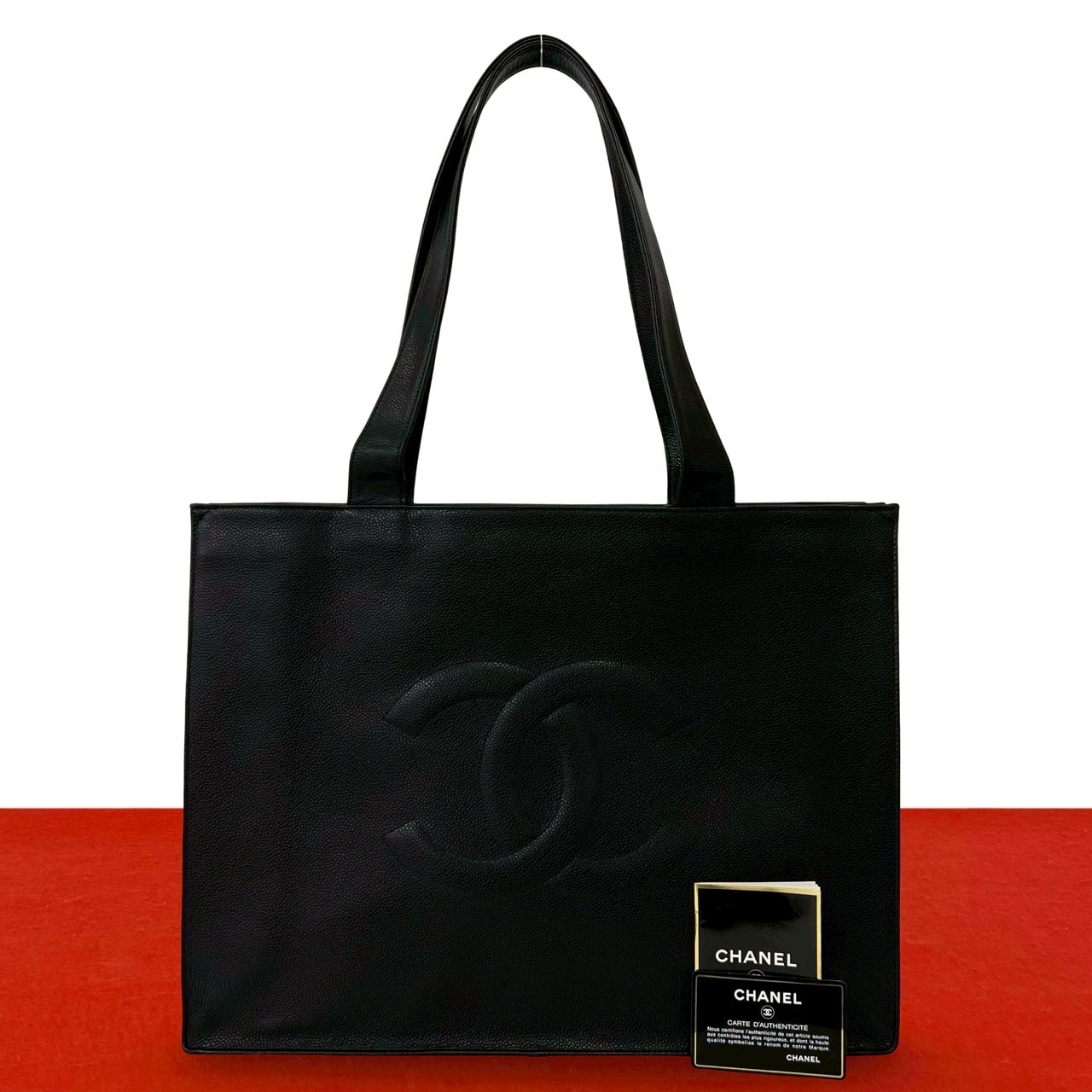 CHANEL シャネル ココマーク キャビアスキン トートバッグ ブラック
 37230