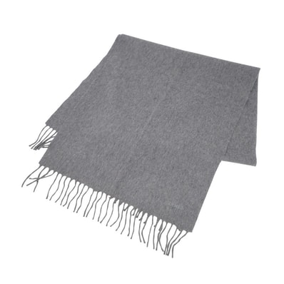 エルメス HERMES ユニ・ブロデ H393700T_04 マフラー カシミヤ グレー レディース メンズ ユニセックス【中古】【Aランク】