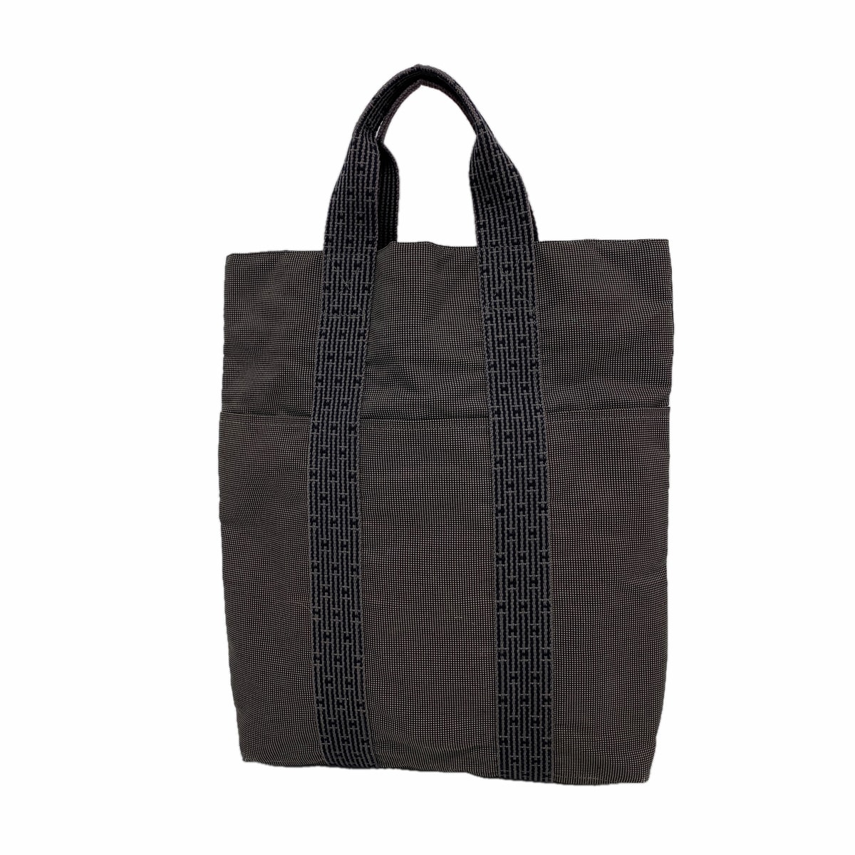 【6id5845】エルメス トートバッグ エールラインカバス ナイロン グレー シルバー金具【中古】レディース