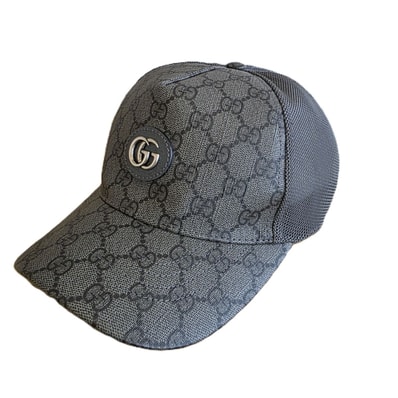 GUCCI グッチ GGスプリーム ベースボールキャップ 帽子 キャップ 733927 4HAXN 8761 GGキャンバス グレー カーキ メンズ【中古】