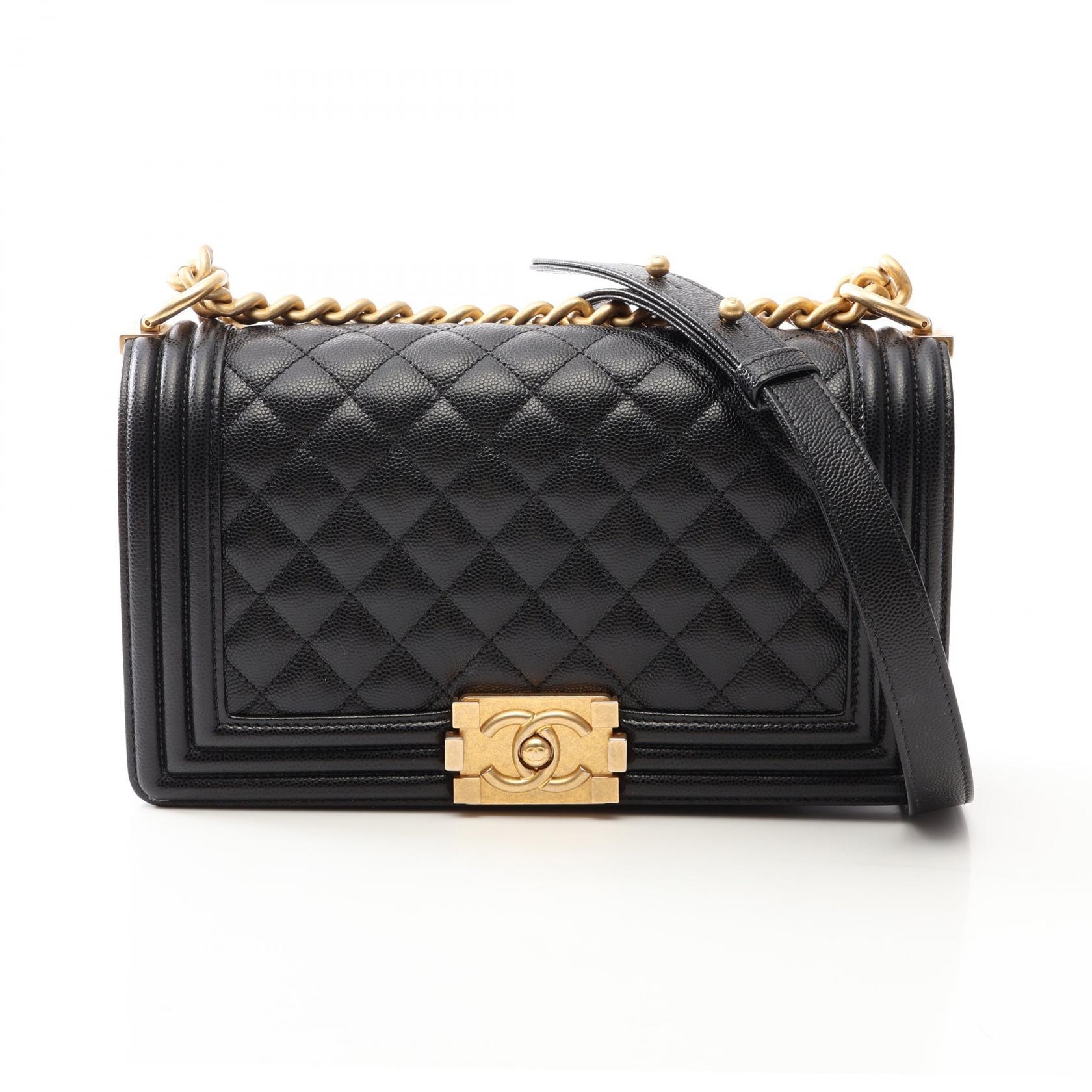 シャネル CHANEL ボーイシャネル ショルダーバッグ バッグ キャビアスキン(グレインドカーフ) レディース ブラック系 A67086 【中古】
