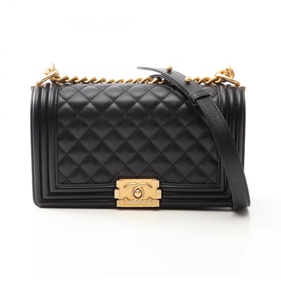 シャネル CHANEL ボーイシャネル ショルダーバッグ バッグ キャビアスキン(グレインドカーフ) レディース ブラック系 A67086 【中古】