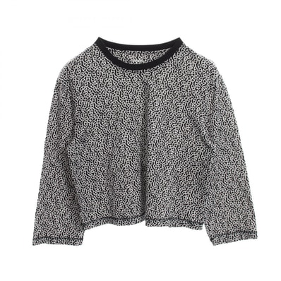 エルメス HERMES Naoussa Chaine ナウサ シェーヌプリント クルーネック 長袖Tシャツ 衣料品 トップス コットン ホワイト レディース ネイビー系 / ホワイト系 4E4649DB 【中古】