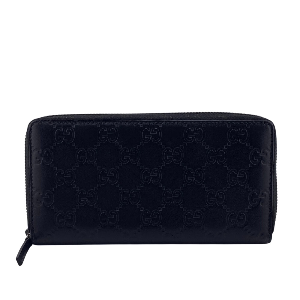 グッチ GUCCI 長財布 シマ GG ラウンドファスナー 307937 ブラック