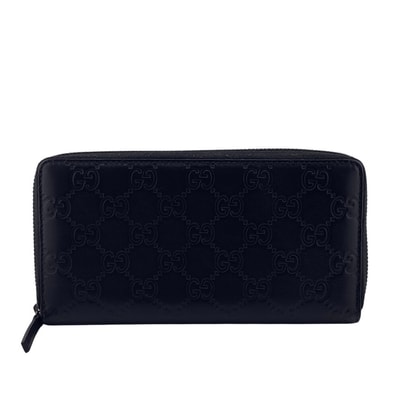 グッチ GUCCI 長財布 シマ GG ラウンドファスナー 307937 ブラック