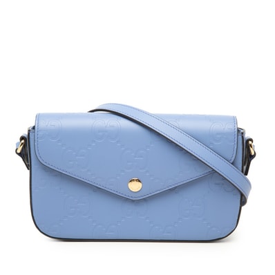 グッチ GGスーパーミニ 斜め掛け ショルダーバッグ 772794 パープル レザー レディース GUCCI 中古