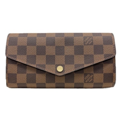LOUIS VUITTON 未使用品 ルイヴィトン ポルトフォイユ サラ ダミエ エベヌ 二つ折り長財布 N63209 PVC レザー RFID確認済 ブラウン チェック柄 LV Sランク 中古 鑑定済 ヴィトン財布