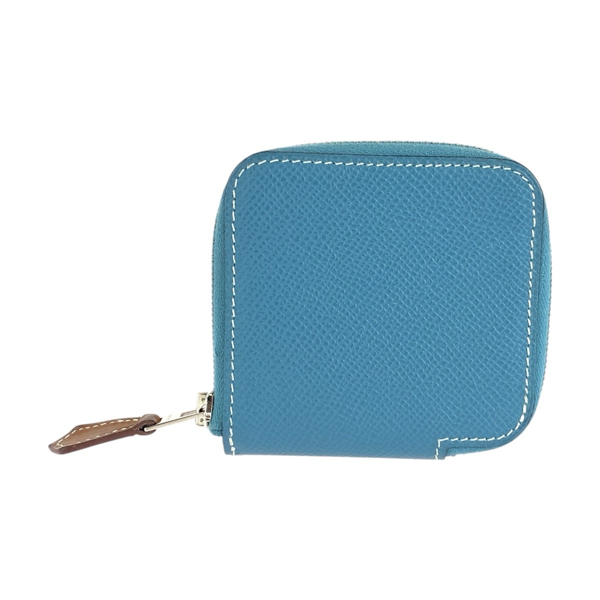美品 HERMES エルメス アザップ ブルー ニューブルージーン シルバー金具 ヴォーエプソン コインケース 小銭入れ 男女兼用 B刻印 1-0296148 【中古】