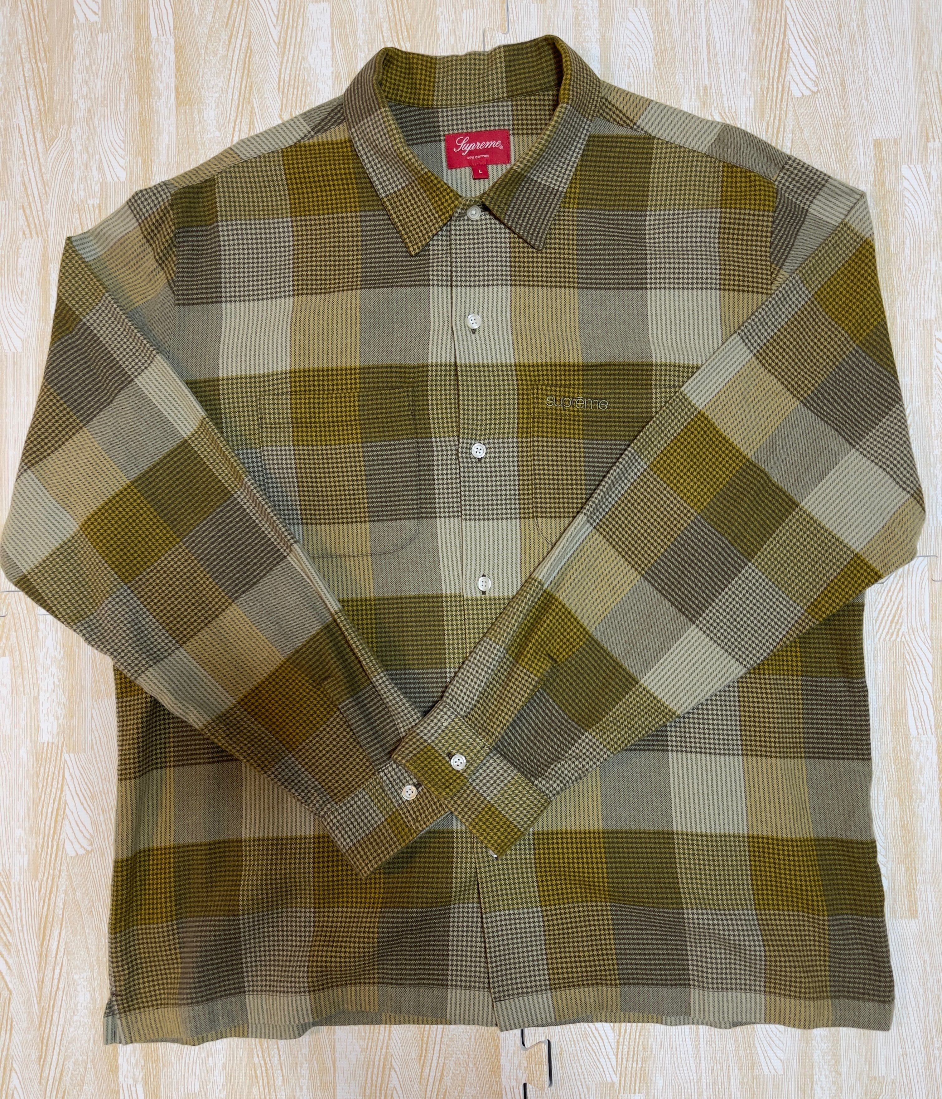 Supreme Plaid Flannel Shirt "Olive" (21FW)
