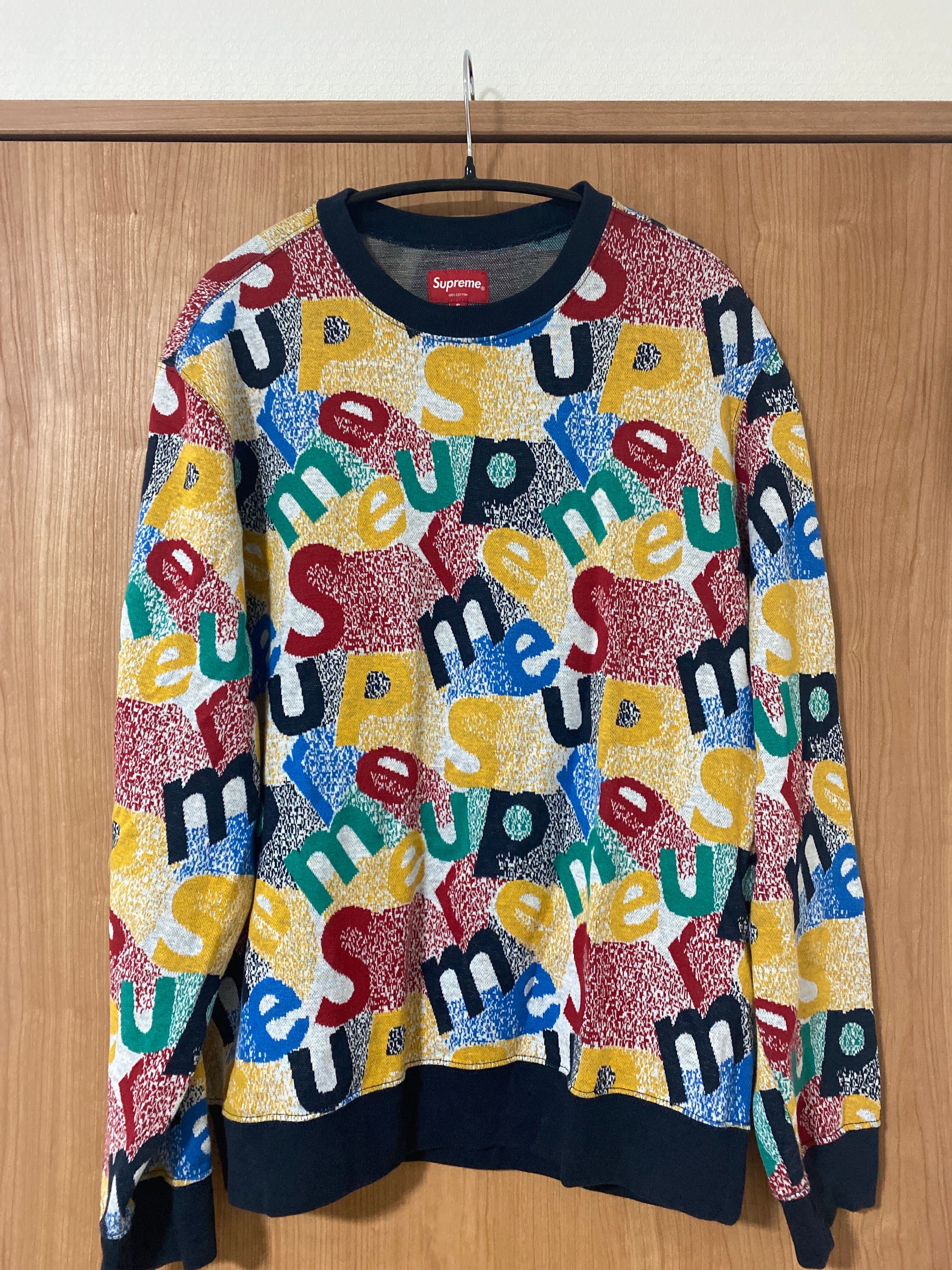 Supreme Scatter Text Crewneck "Navy"