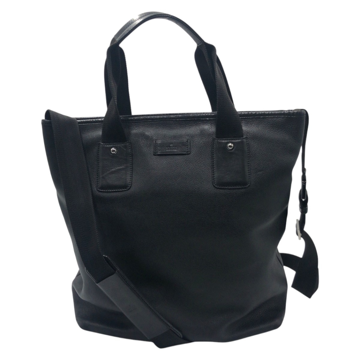 美品 GUCCI グッチ ブラック 黒 レザー トートバッグ ショルダーバッグ 2WAY 男女兼用 505480 【中古】