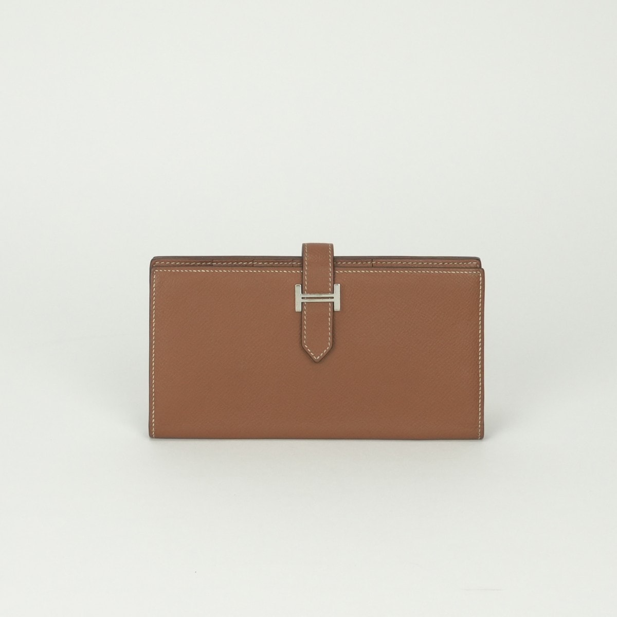 エルメス HERMES ベアンスフレ ベアン スフレ 財布 長財布 ロングウォレット エプソン ゴールド Gold ブラウン Brown 茶 シルバー金具 ヴォーエプソン