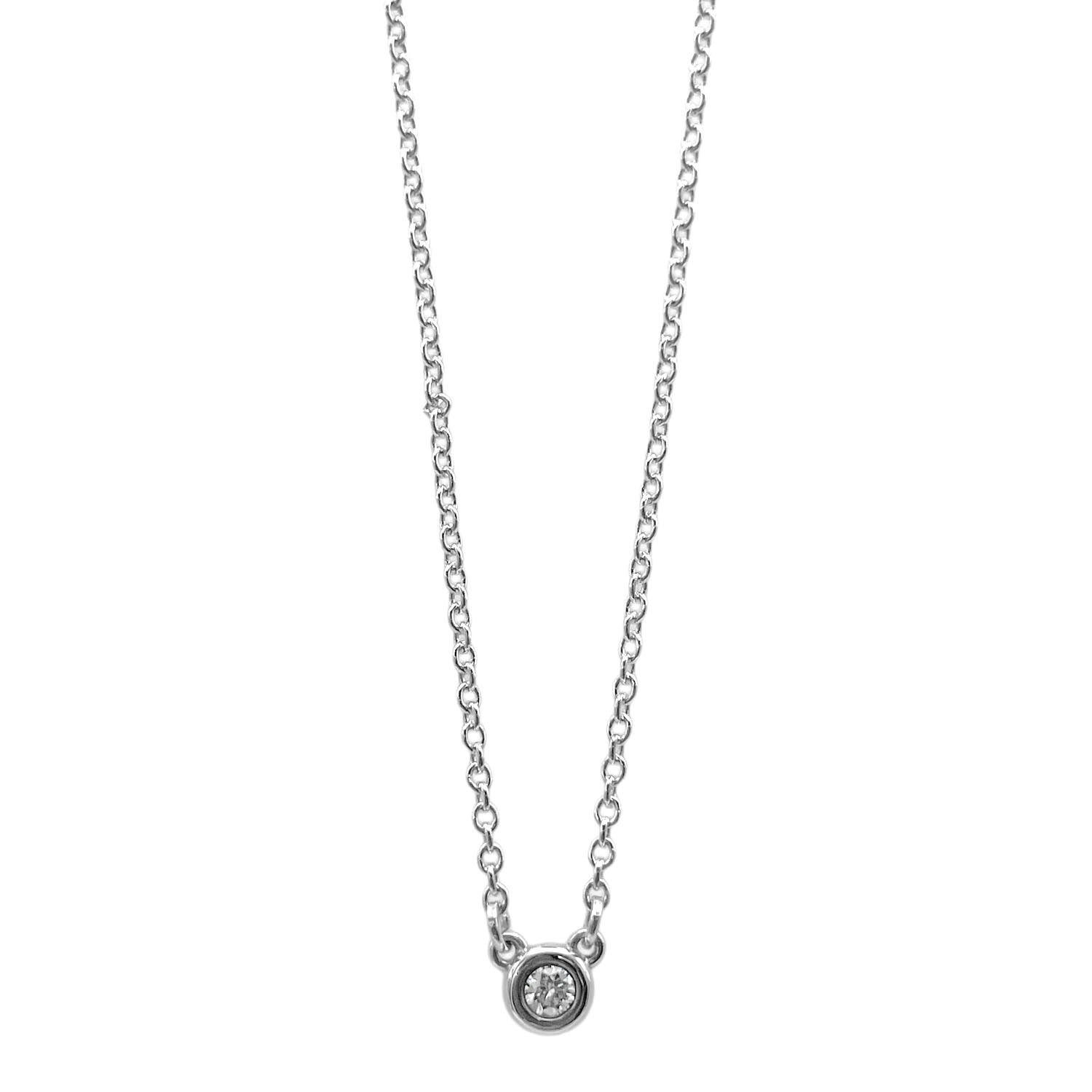 TIFFANY&Co. ティファニー バイザヤード 1P シングル ダイヤモンド ネックレス
 SV925 シルバー 新品仕上済 ユニセックス
 【中古】