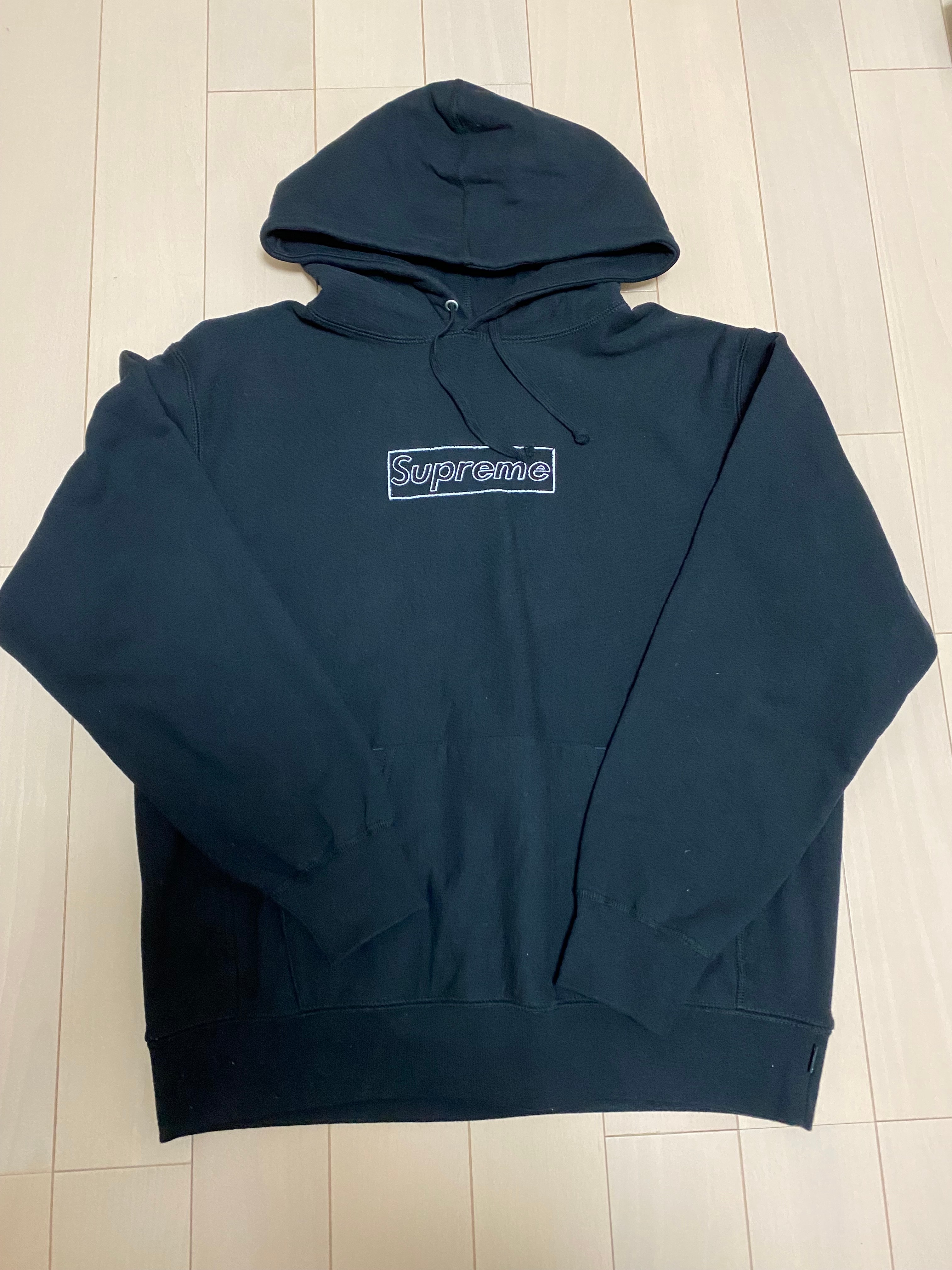 Supreme KAWS Chalk Logo Hooded Sweatshirt "Black"(2021)