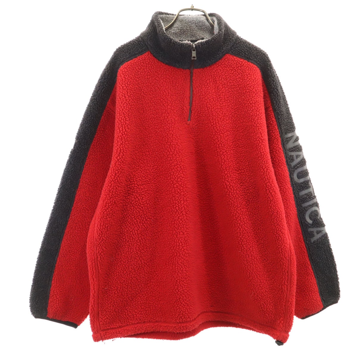 NAUTICA ノーティカ ハーフジップ フリースジャケット M レッド プルオーバー