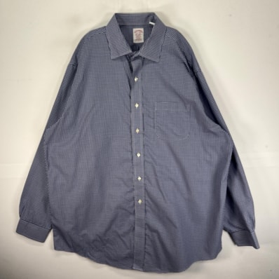 古着 ブルックスブラザーズ Brooks Brothers 長袖シャツ 胸ポケ 1818 XL ブルー系 チェック メンズ