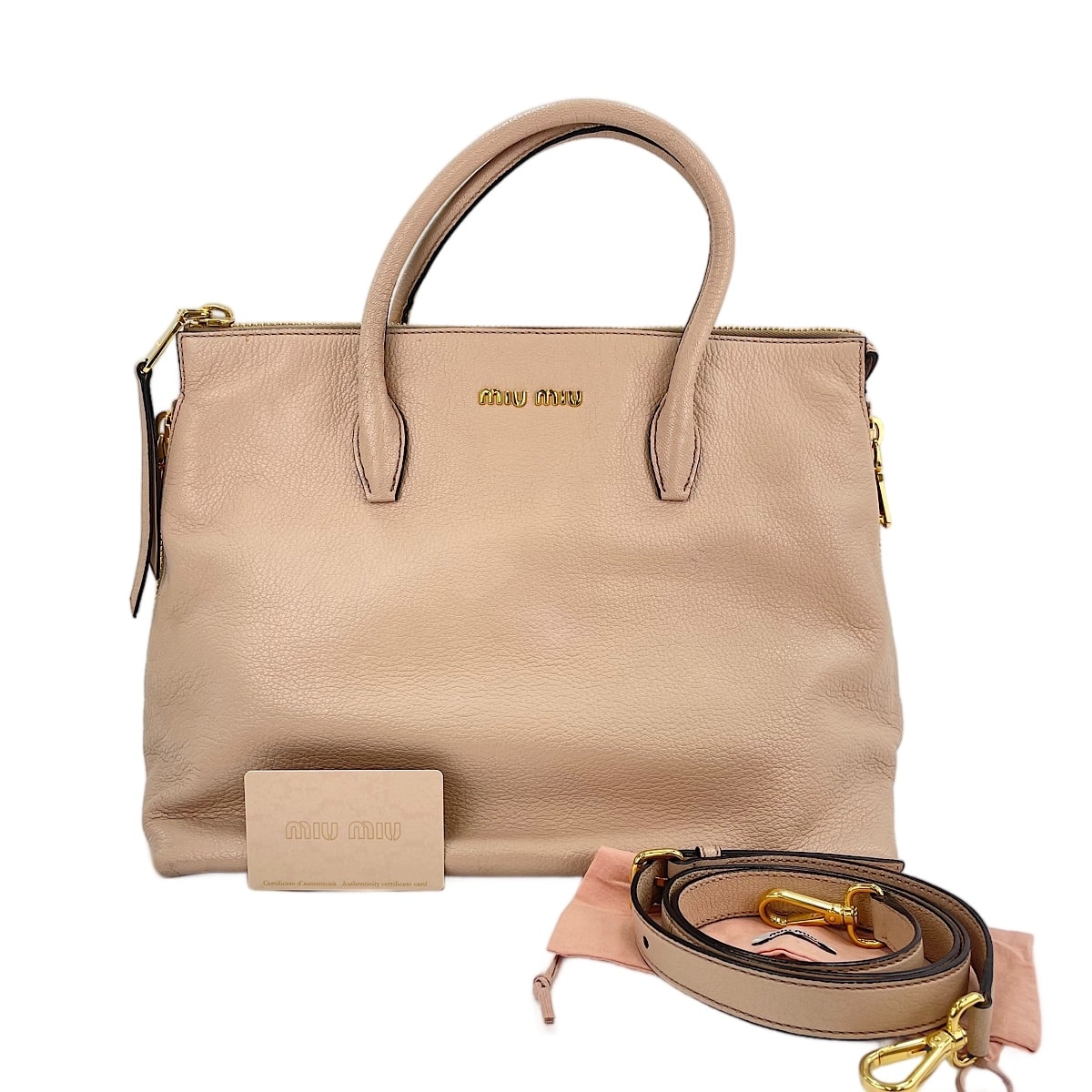 ミュウ ミュウ Miu Miu レザー マドラス 2WAY ハンドバッグ【中古】