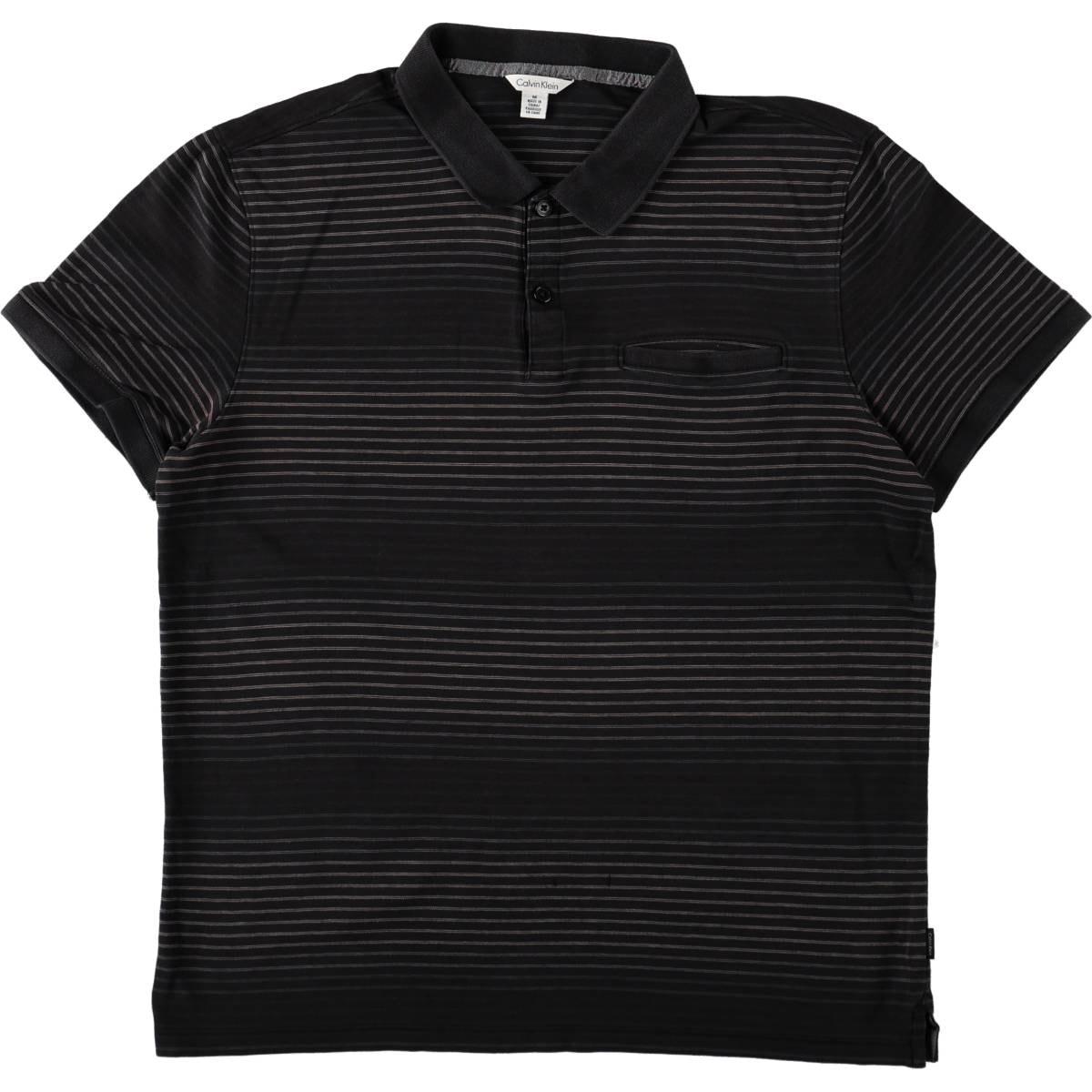 古着 カルバンクライン Calvin klein 半袖 ボーダー ポロシャツ メンズM相当/eaa667445