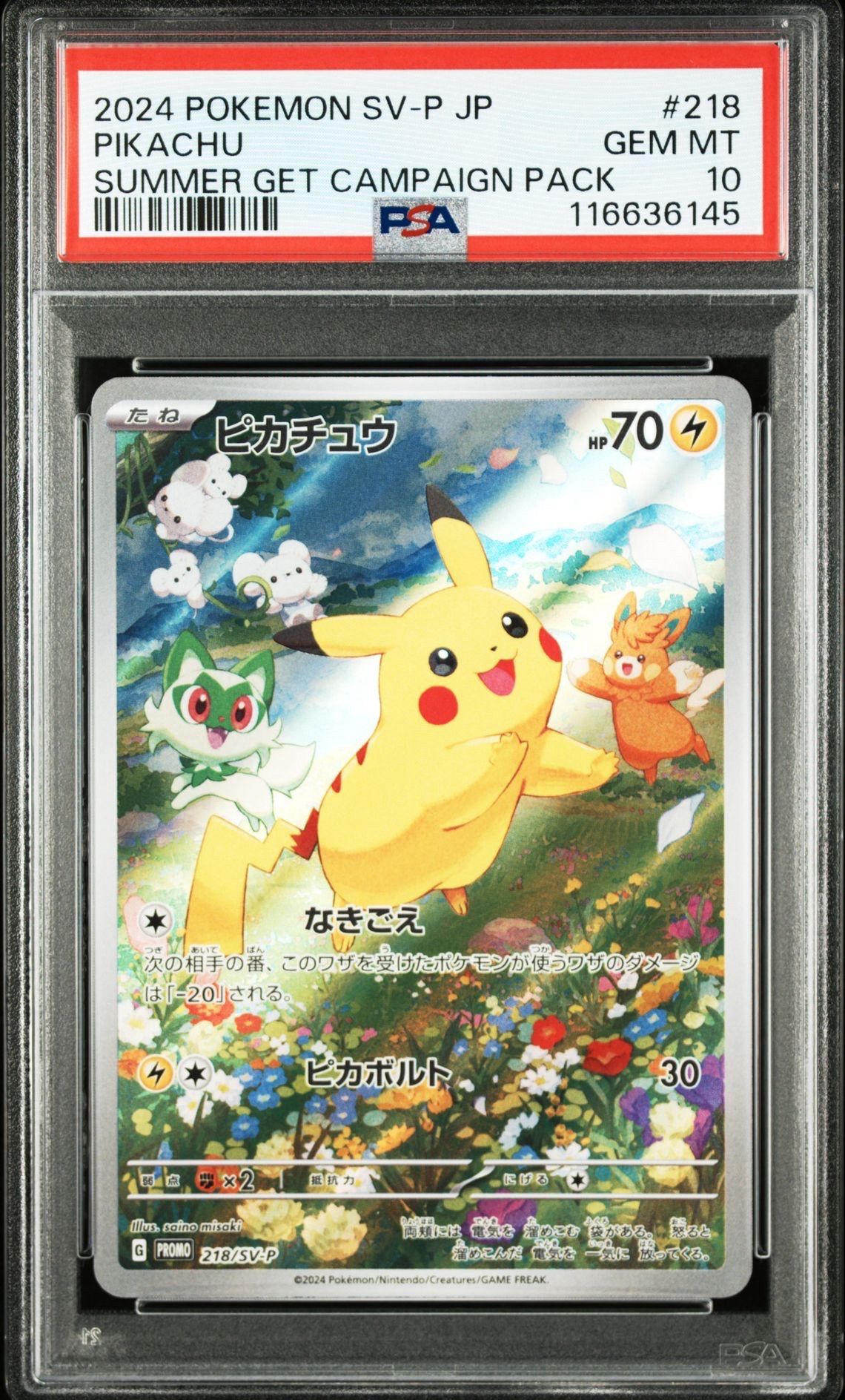 ピカチュウ P [SV-P 218](プロモカードパック「ポケカの夏がキタ!プロモカードGetキャンペーン!」)