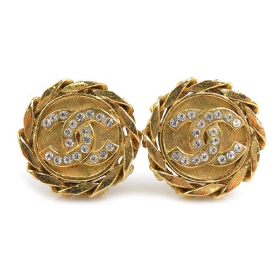 シャネル CHANEL イヤリング ヴィンテージ メタル/ラインストーン ゴールド レディース【中古】 56708k