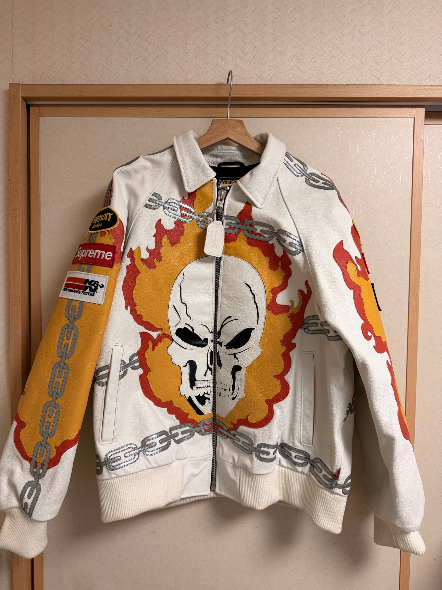 Supreme x Vanson Leathers Ghost Rider© Jacket "White"