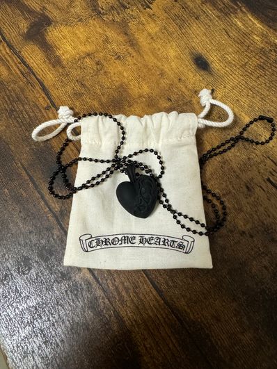 Chrome Hearts Rubber Heart Silicon Charm "Black"