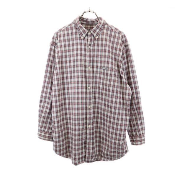 RALPH LAUREN JEANS ラルフローレンジーンズ チェック 長袖 ボタンダウンシャツ M グレー系