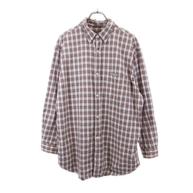 RALPH LAUREN JEANS ラルフローレンジーンズ チェック 長袖 ボタンダウンシャツ M グレー系