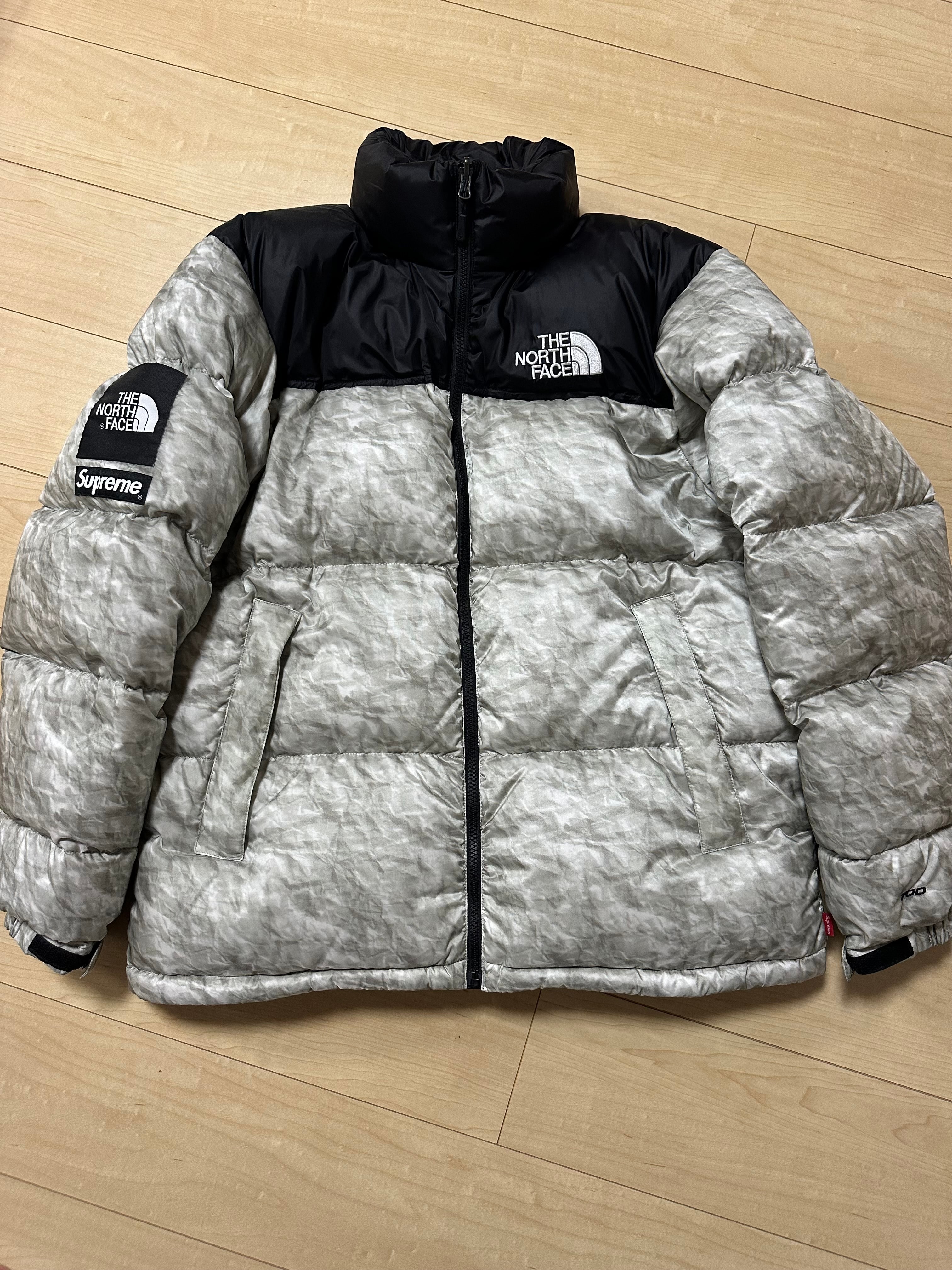 Supreme x The North Face Nuptse Jacket "White Paper Print"